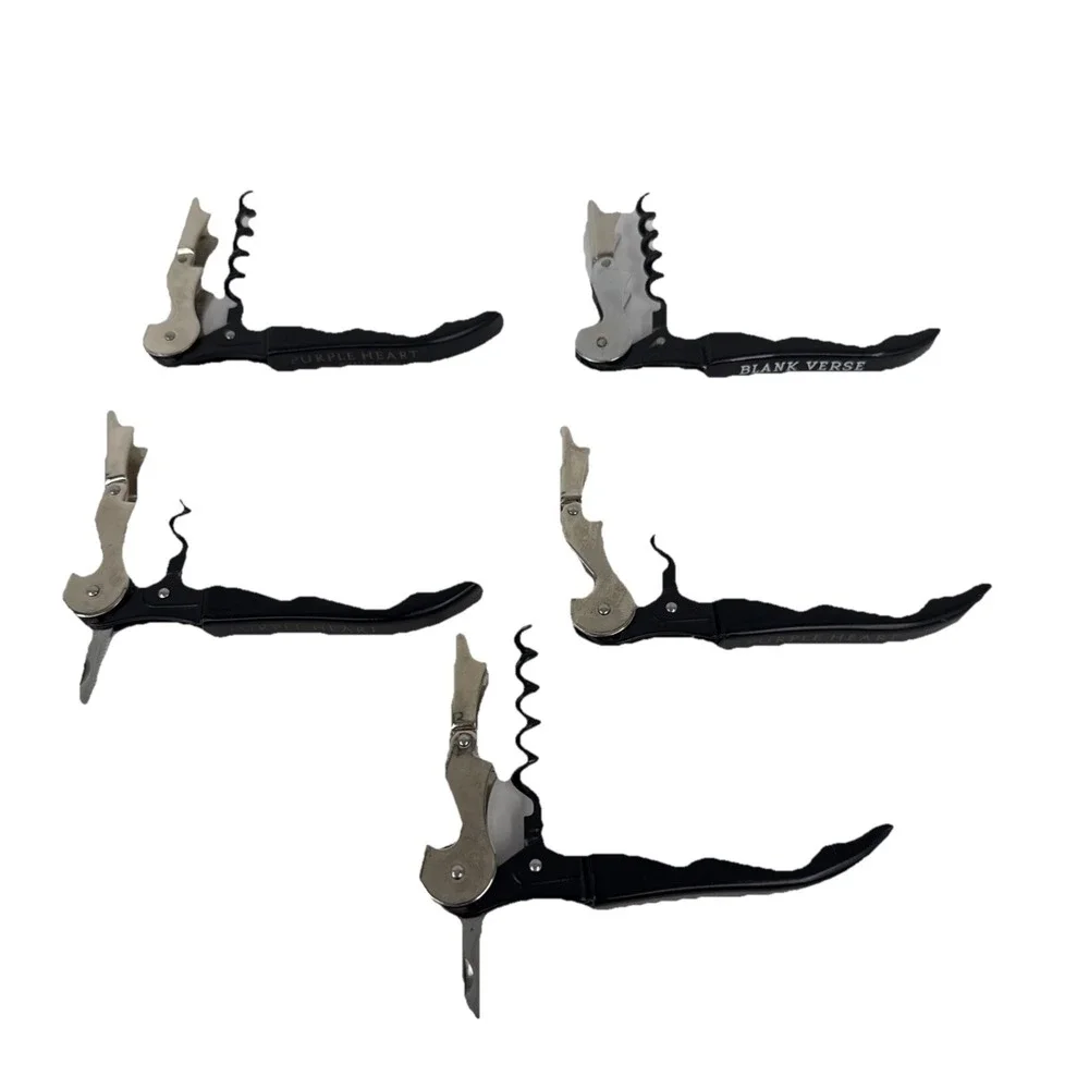 Lot of 5 Wine Bottle 2 Step Opener Corkscrews with Foil Cutter